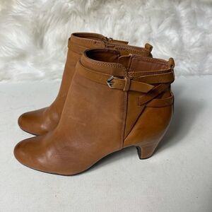 Sam Edelman Leather Maddox brown ankle boots side zipper size 8M